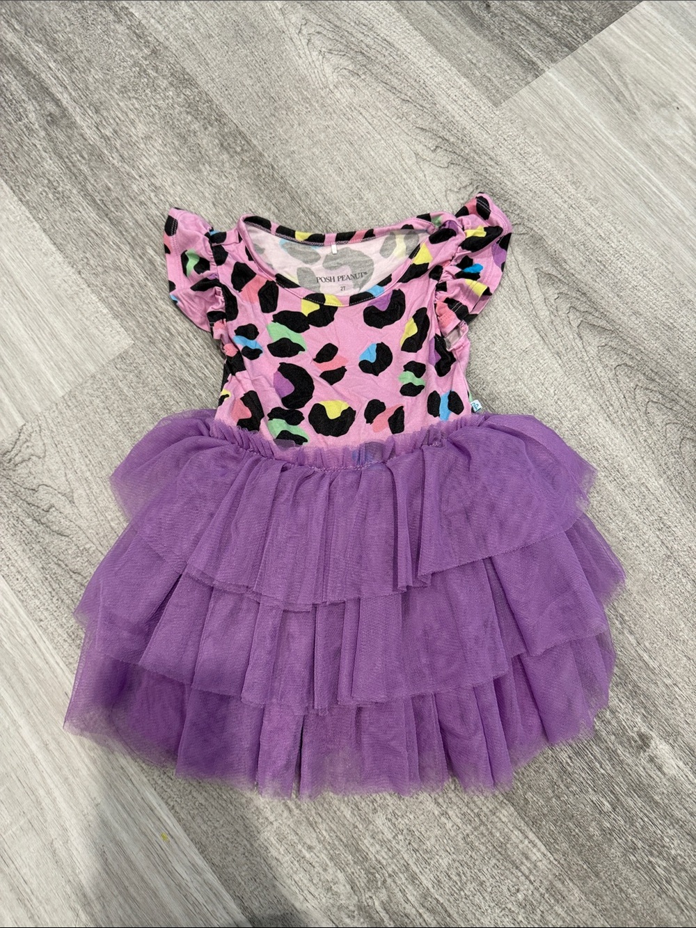 Pink & Purple Leopard Tulle Dress -